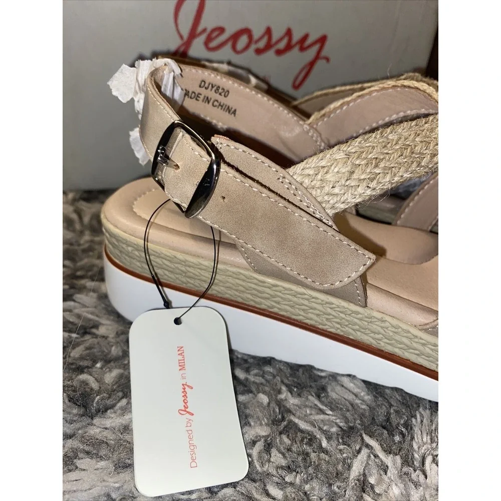 NIB Jeossy Women's Espadrille Wedge Sandals, sz‎ 10